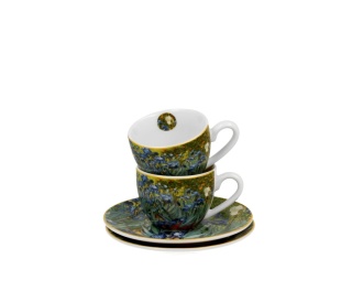 Filiżanki spodki espresso 2 szt Van Gogh Irysy kwiaty