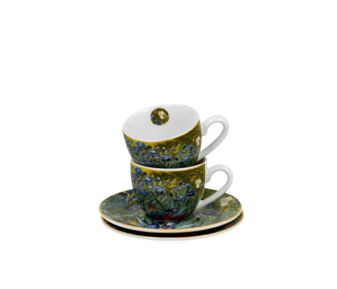 Filiżanki spodki espresso 2 szt Van Gogh Irysy kwiaty