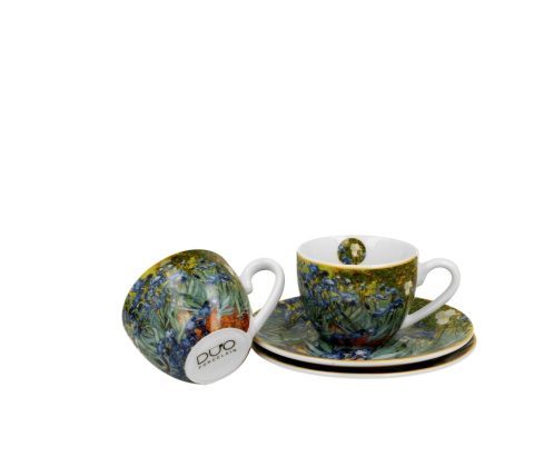 Filiżanki spodki espresso 2 szt Van Gogh Irysy kwiaty