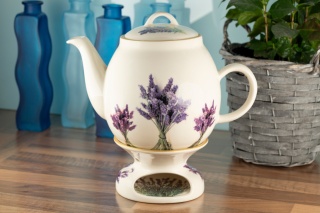 Dzbanek z podgrzewaczem 1,7 litr bukiet imbryk kwiaty