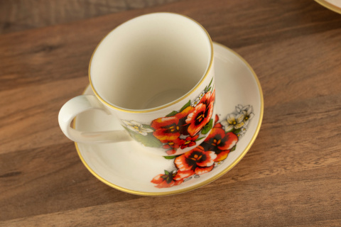 Filiżanka spodek bratki kolekcja Mieroszów espresso