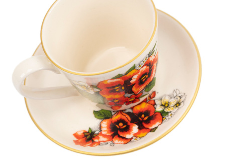 Filiżanka spodek bratki kolekcja Mieroszów espresso