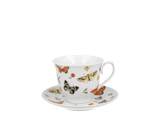 Filiżanka do kawy ze spodkiem porcelana butterflies motyle