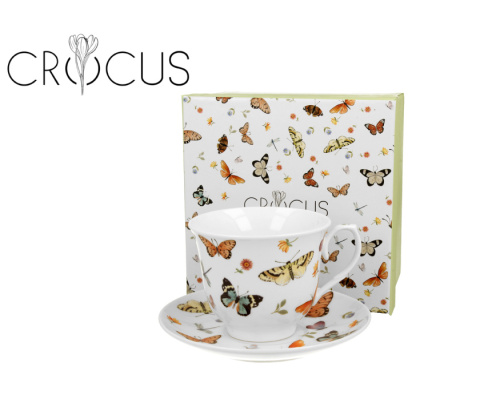 Filiżanka do kawy ze spodkiem porcelana butterflies motyle