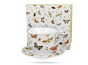 Filiżanka do kawy ze spodkiem porcelana butterflies motyle