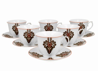 Filiżanki do kawy ze spodkami 6 szt na urodziny parzenica