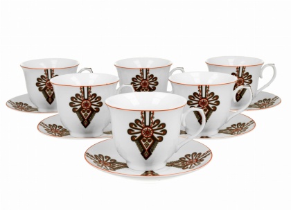 Filiżanki do kawy ze spodkami 6 szt na urodziny parzenica