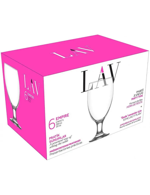 Kieliszki szklanki kufle na stopce 6 szt Lav Empire do piwa