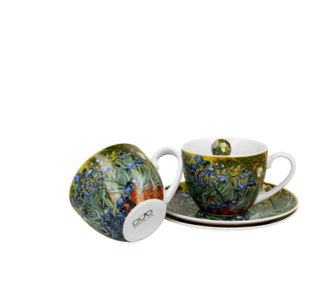 2 filiżanki ze spodkami Gogh Irysy malarstwo do herbaty