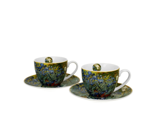 2 filiżanki ze spodkami Gogh Irysy malarstwo do herbaty