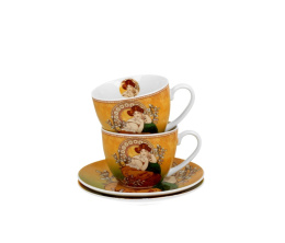 Dwie filiżanki ze spodkami Mucha Topaz na urodziny do kawy