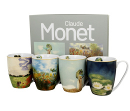 4 kubki kubek Monet na urodziny malarstwo maki do kawy