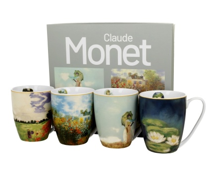 4 kubki kubek Monet na urodziny malarstwo maki do kawy