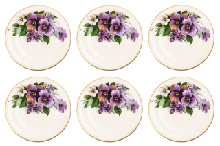 Komplet 6 talerzy deseorwych z Mieroszowa bratki