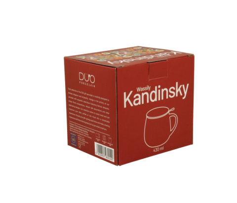 Kubek porcelanowy baryłka zaparzacz Kandinsky squares