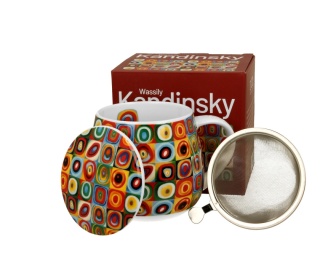 Kubek porcelanowy baryłka zaparzacz Kandinsky squares