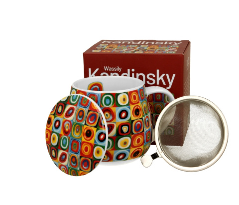 Kubek porcelanowy baryłka zaparzacz Kandinsky squares