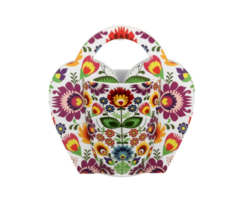 Kubek do herbaty kawy na prezent łowicz obwoluta porcelana