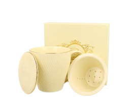 Kubek zaparzacz do herbaty kremowy Ice Cream na prezent