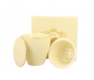 Kubek zaparzacz do herbaty kremowy Ice Cream na prezent