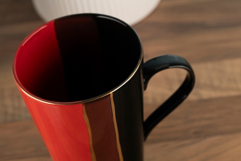 Kubek duży wysoki trio Mieroszów z ceramiki czarny