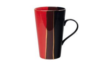 Kubek duży wysoki trio Mieroszów z ceramiki czarny