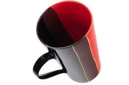 Kubek duży wysoki trio Mieroszów z ceramiki czarny