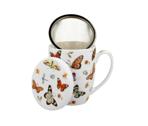 Kubek z zaparzaczem sitkiem do herbaty butterflies motyl