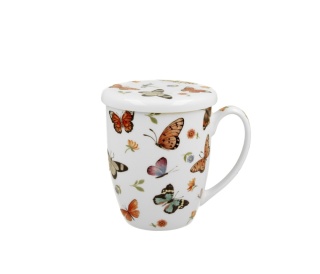 Kubek z zaparzaczem sitkiem do herbaty butterflies motyl
