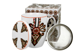 Kubek z sitkiem zaparzaczem pokrywka do herbaty Parzenica