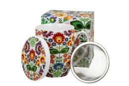 Kubek z zaparzaczem sitkiem do herbaty łowicz kwiaty