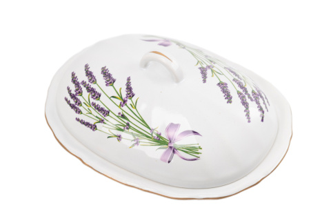Maselnica na masło lawenda Mieroszów ceramika