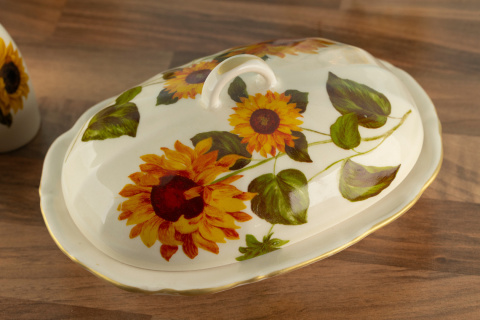 Maselnica na masło słonecznik Mieroszów ceramika