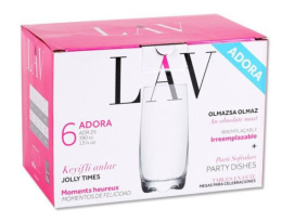 Szklanki wysokie do wody drinków 6 szt 390 ml Lav Adora