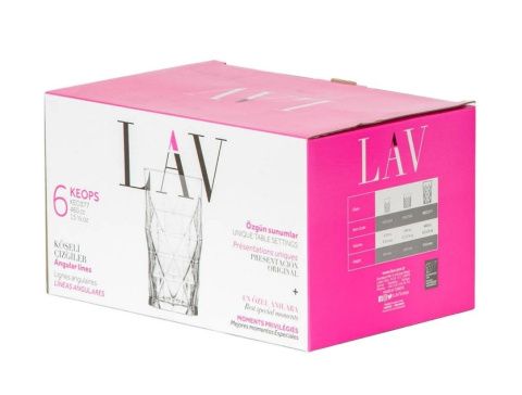 Szklanki wysokie do wody drinków 6 szt 460 ml Lav Keops