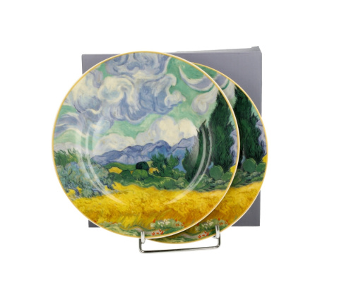 Talerze deserowe porcelanowe Van Gogh Wheat Field 2 szt