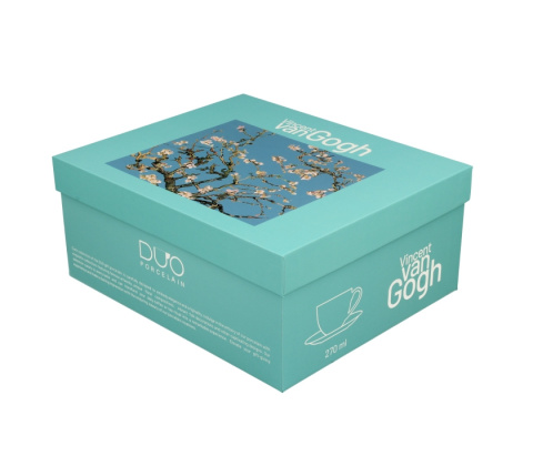 Dwie filiżanki ze spodkami Gogh migdałowiec na prezent