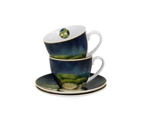 2 filiżanki ze spodkami Monet nenufars na urodziny porcelana