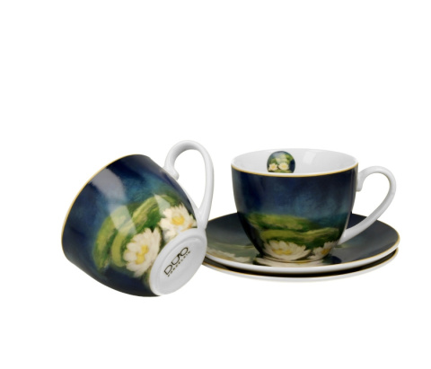 2 filiżanki ze spodkami Monet nenufars na urodziny porcelana