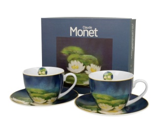 2 filiżanki ze spodkami Monet nenufars na urodziny porcelana