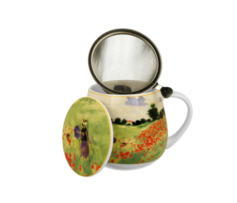 Kubek zaparzacz baryłka Monet Poppy Field na prezent maki
