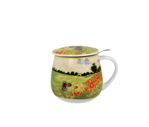 Kubek zaparzacz baryłka Monet Poppy Field na prezent maki