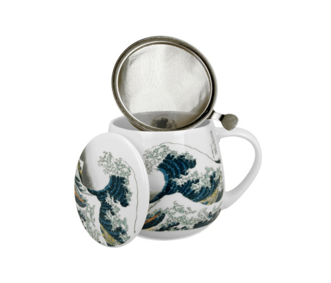 Kubek baryłka z zaparzaczem Wave fala na prezent do herbaty