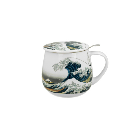 Kubek baryłka z zaparzaczem Wave fala na prezent do herbaty