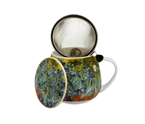 Kubek baryłka zaparzacz do herbaty ziół Gogh Irysy kwiaty