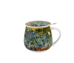 Kubek baryłka zaparzacz do herbaty ziół Gogh Irysy kwiaty