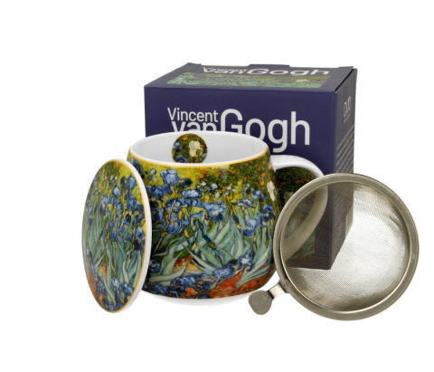 Kubek baryłka zaparzacz do herbaty ziół Gogh Irysy kwiaty