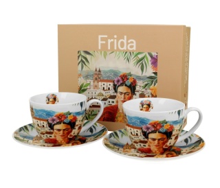 2 filiżanki ze spodkami do kawy herbaty mexican art Frida