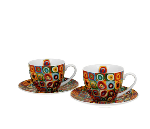 2 filiżanki do kawy herbaty ze spodkami Kandinsky porcelana