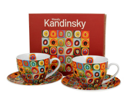 2 filiżanki do kawy herbaty ze spodkami Kandinsky porcelana